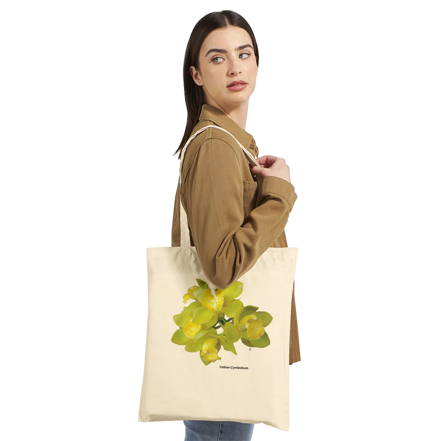Yellow Cymbidium Orchid Tote Bag
