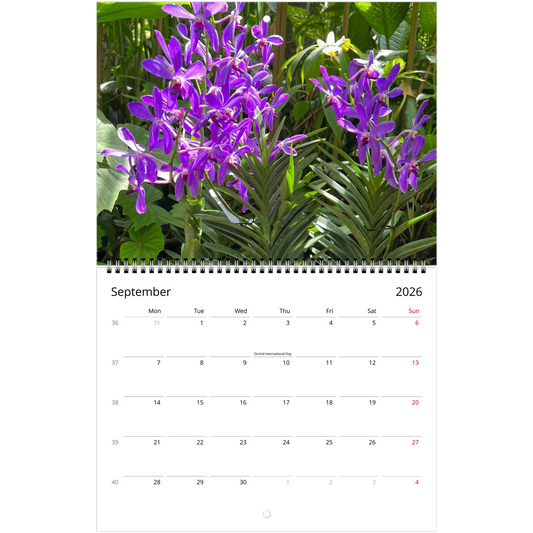 Singapore Nation Orchid Garden 2026 Calendar (US & CA)