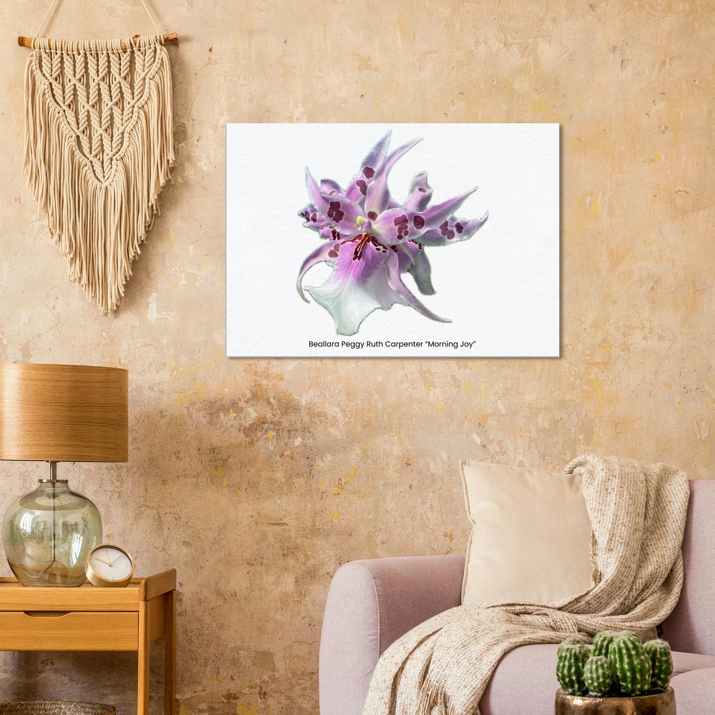Bea. Peggy ruth Carpenter "Morning Joy" Orchid White Canvas Print