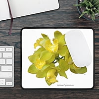 Yellow Cymbidium Orchid Mouse Pad