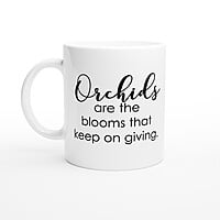 Keep On Giving Orchid Black Coffee Mug