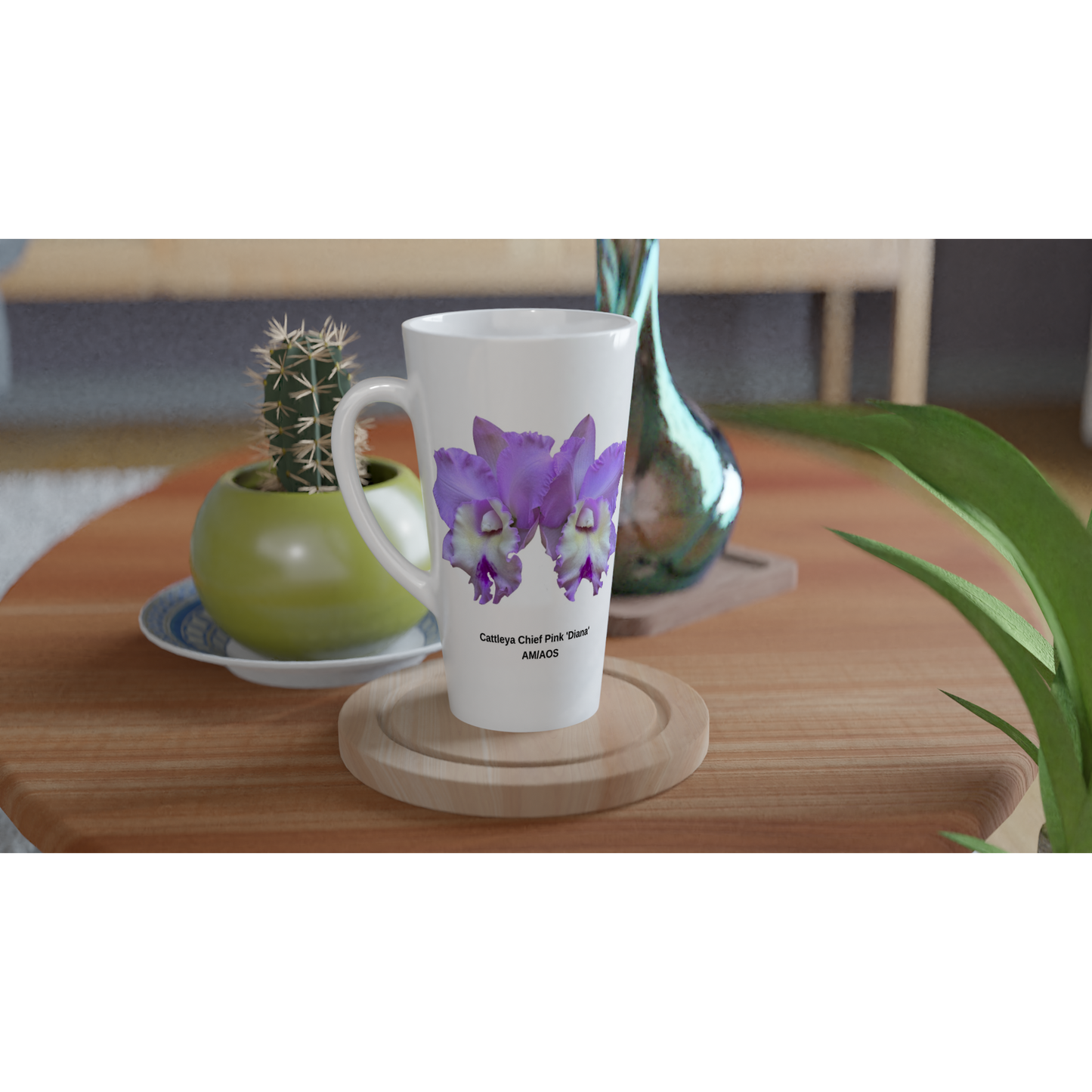 Cattleya Chief Pink 'Diana' Orchid Latte Mug