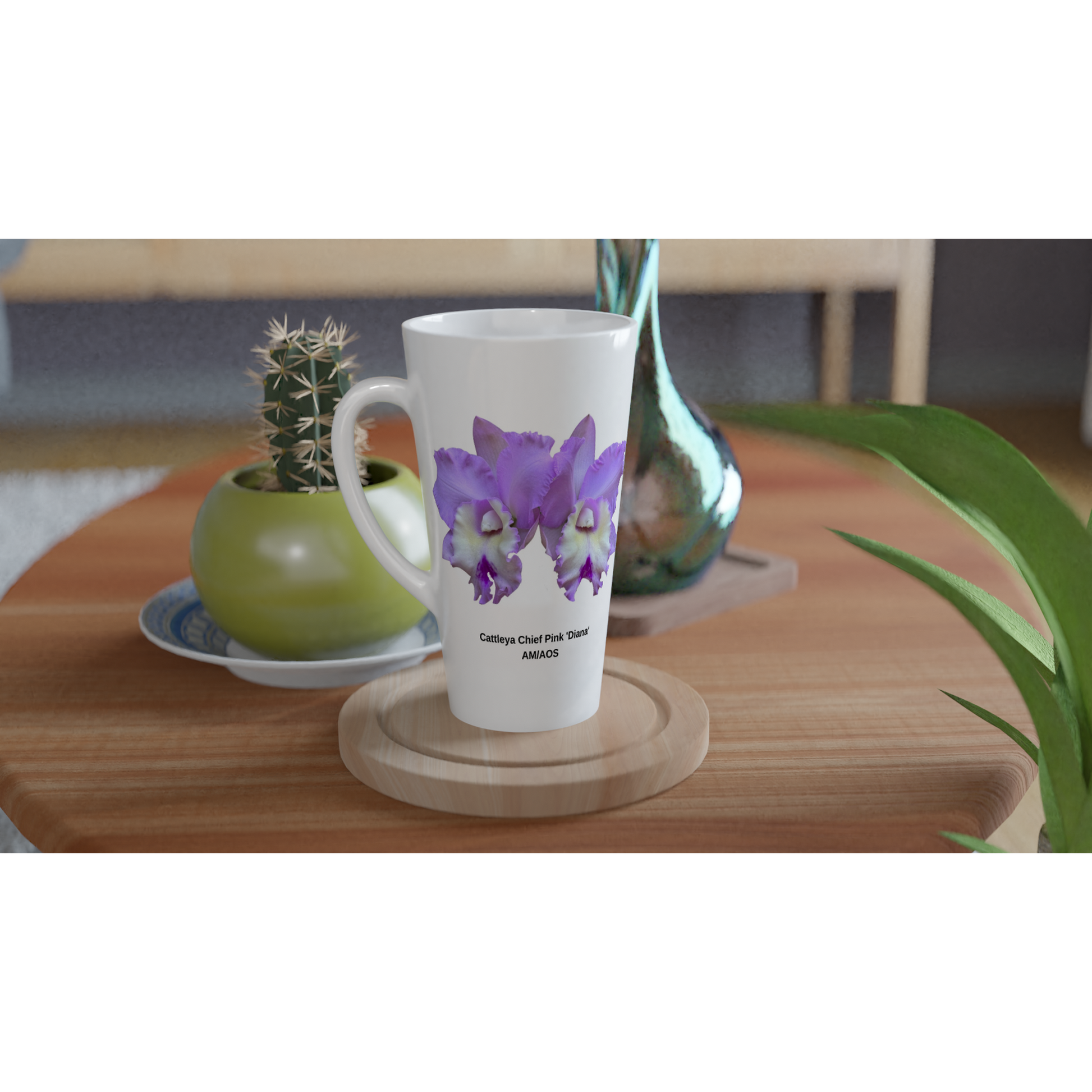 Cattleya Chief Pink 'Diana' Orchid Latte Mug