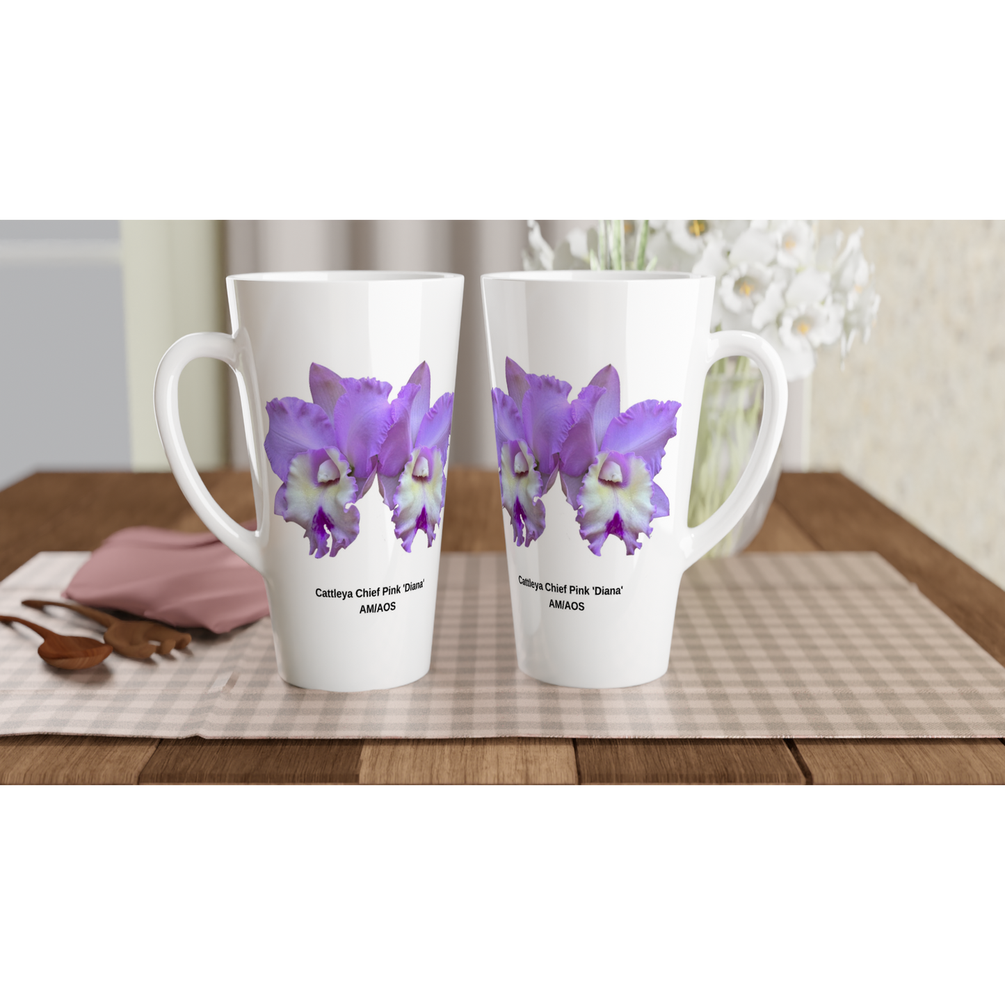 Cattleya Chief Pink 'Diana' Orchid Latte Mug
