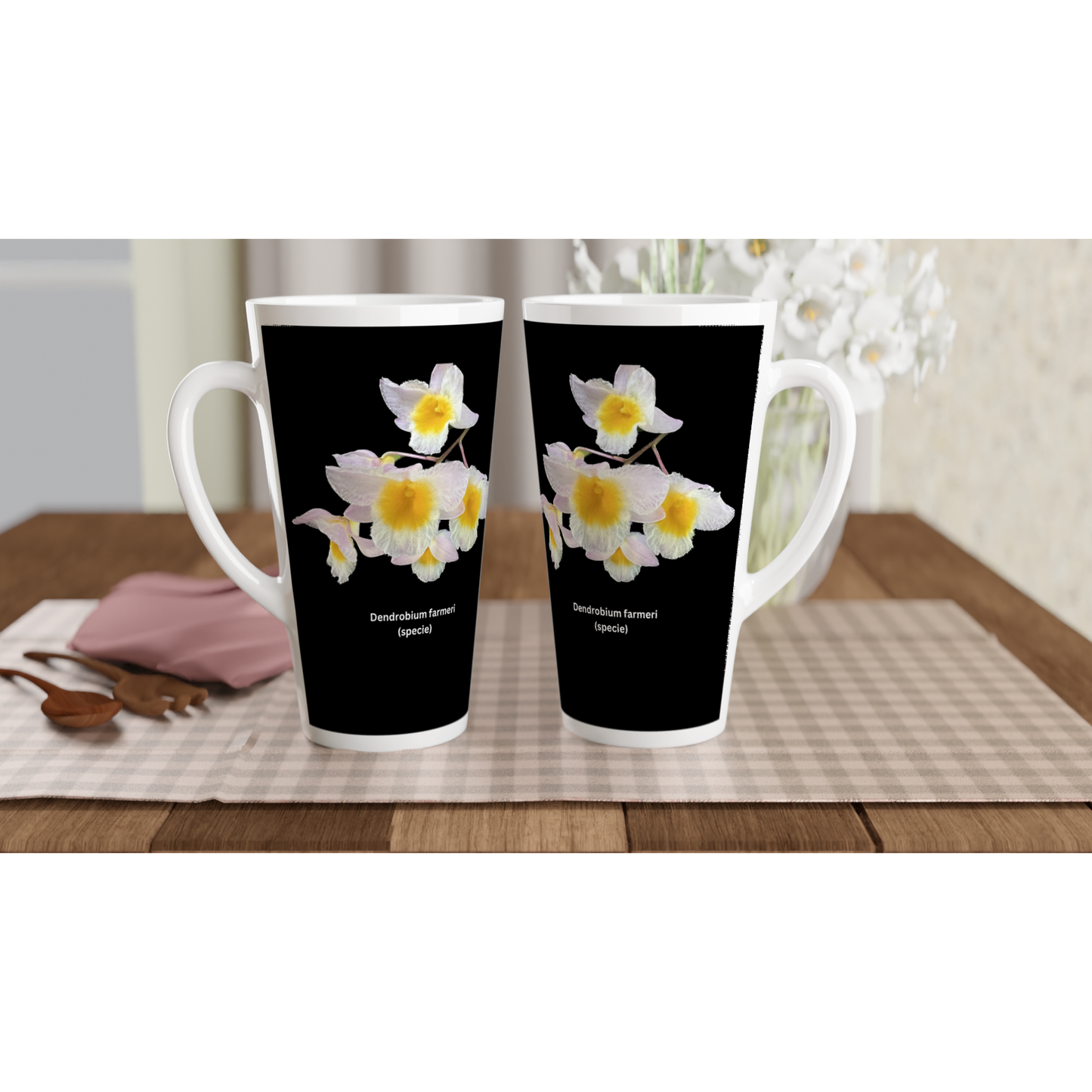 Dendrobium farmeri Orchid Latte Mug