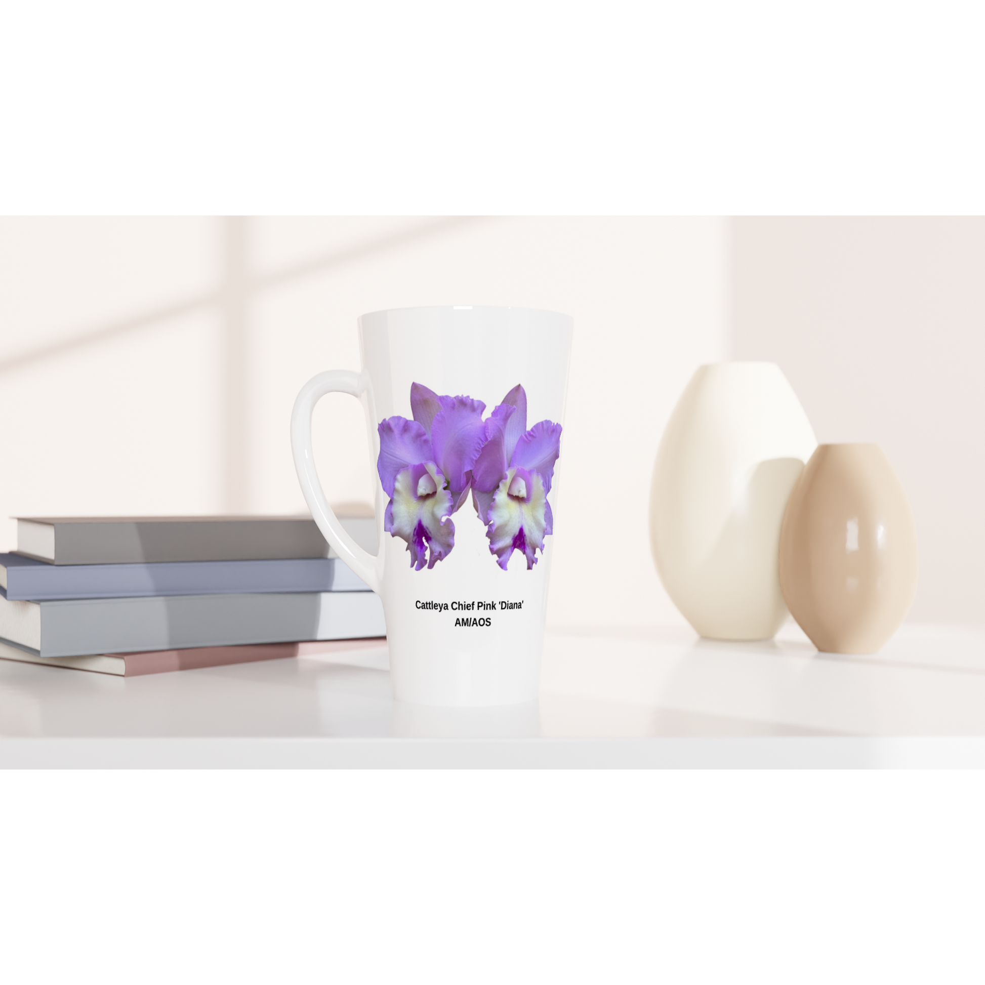 Cattleya Chief Pink 'Diana' Orchid Latte Mug