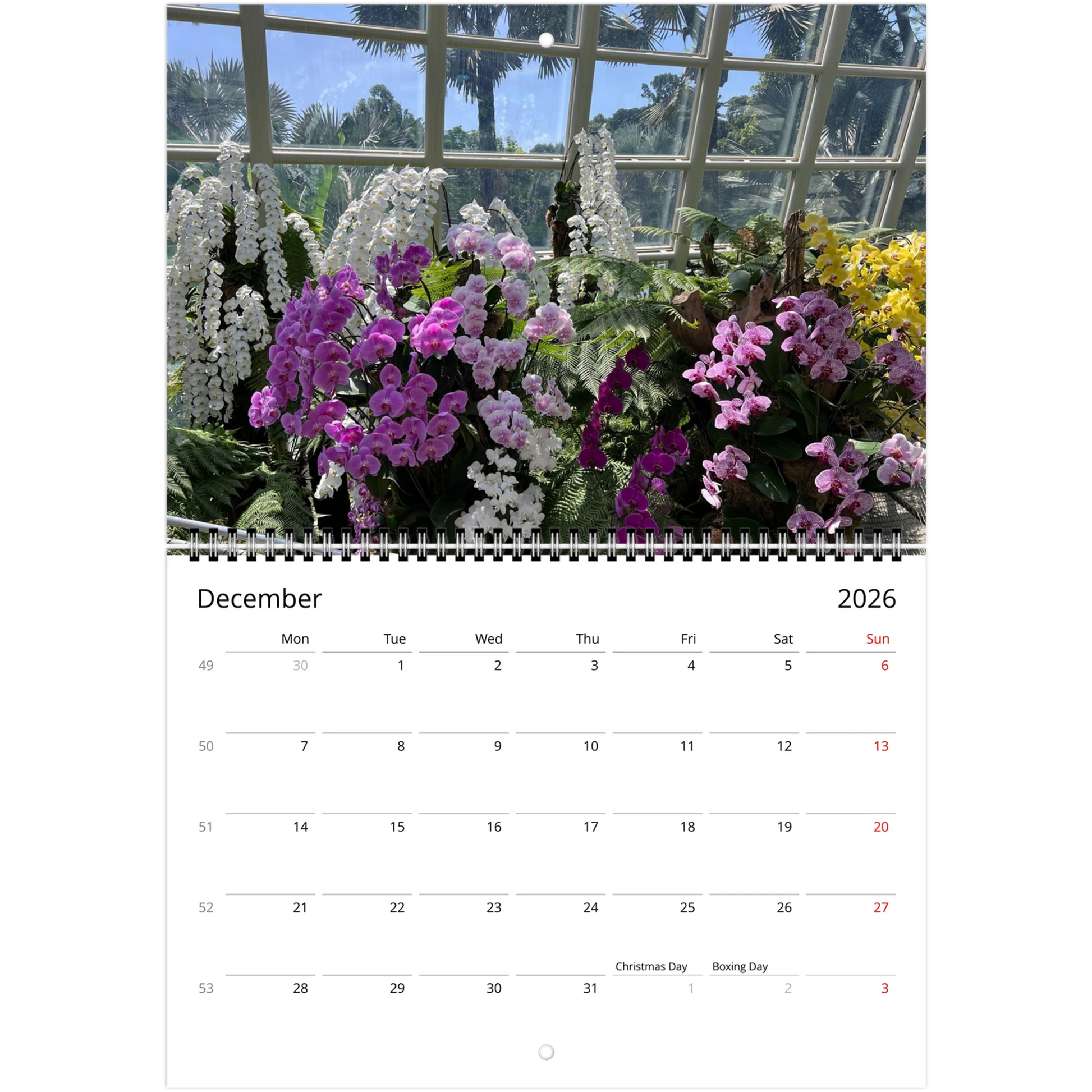 Singapore National Orchid Garden 2026 Calendar