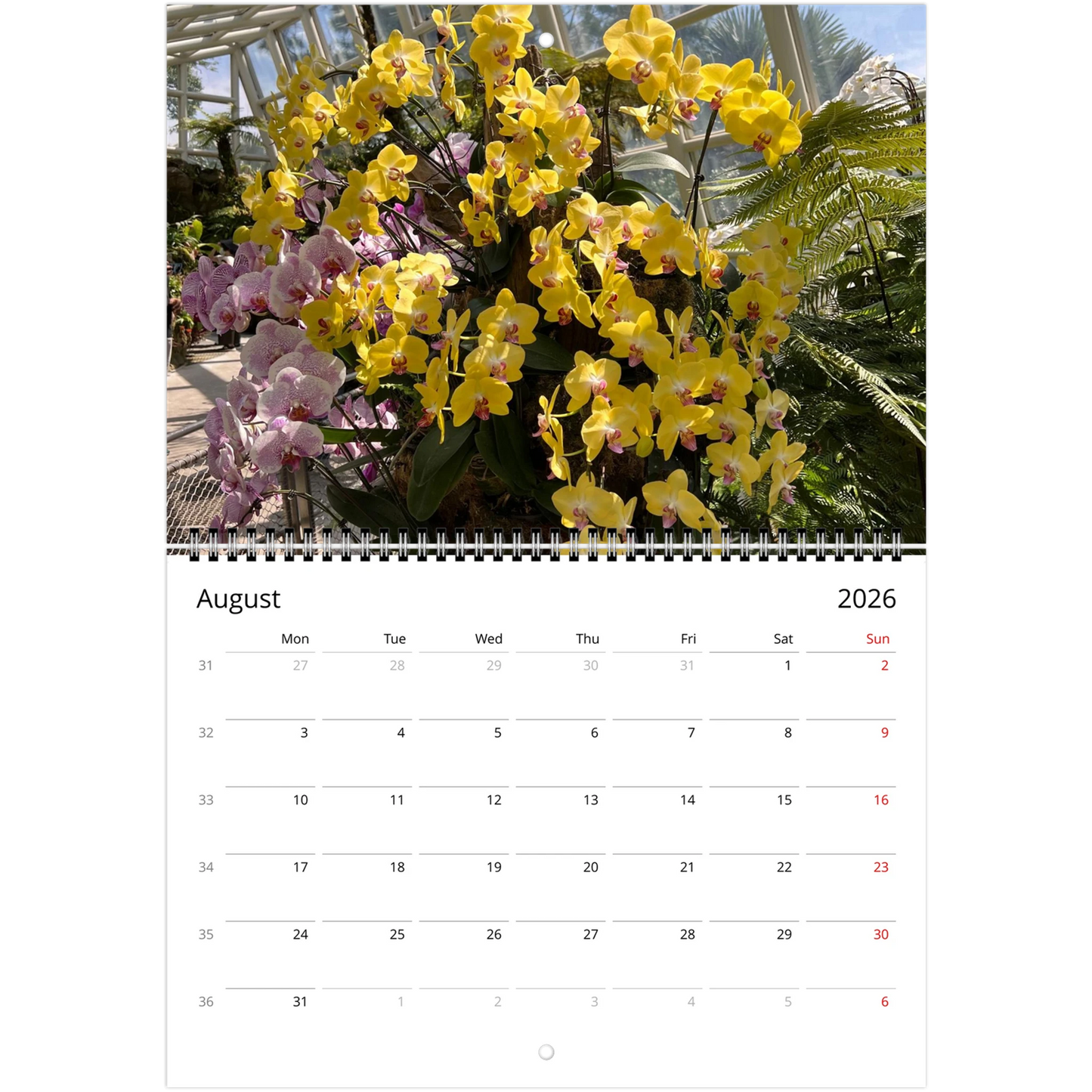 Singapore National Orchid Garden 2026 Calendar