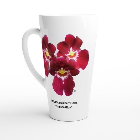 Miltoniopsis Bert Fields 'Crimson Glow' Orchid Latte Mug