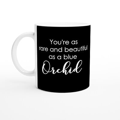 Beautiful Blue Orchid White Coffee Mug